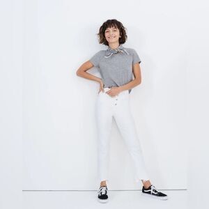 Madewell The Tall Perfect Vintage Crop Jean in Tile White Button Fly   Size: 24T